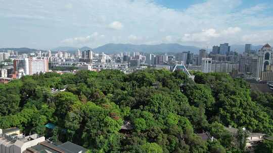 航拍福州于山风景区