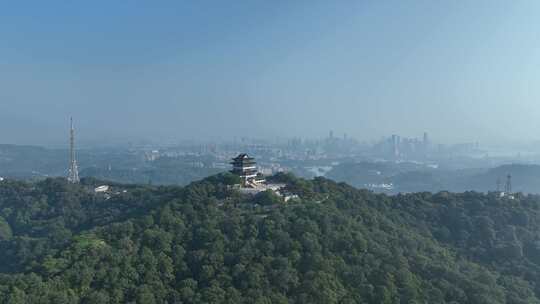 惠州挂榜阁航拍山峰寺庙森林风景红花湖景区