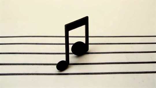 五线谱上的黑色音符素材