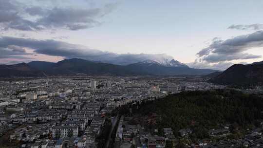 云南丽江古城5A景区全景航拍