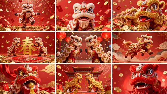 2026年新年狮子非遗文化春节舞狮