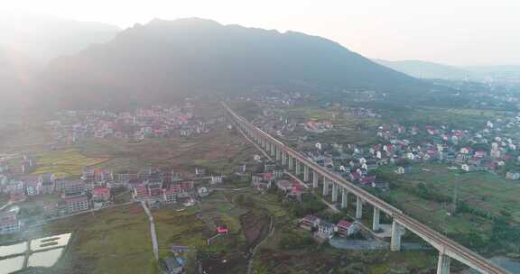 湖南省邵阳市筱溪资江高铁大桥航拍