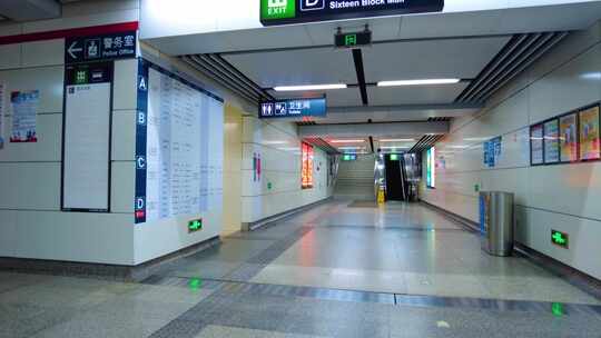 城市杭州地铁人流延时视频素材