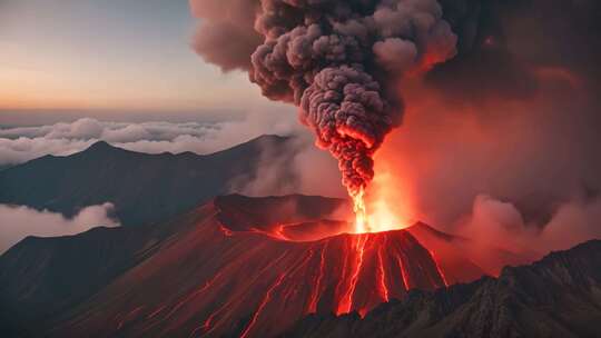 火山喷发壮丽自然景观