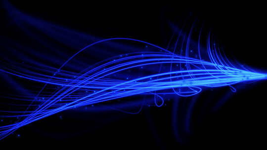 带通道 蓝色粒子线条 蓝色粒子光带