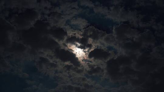 晚上天空延时夜晚月亮云朵