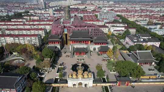 东林寺 寺庙 航拍