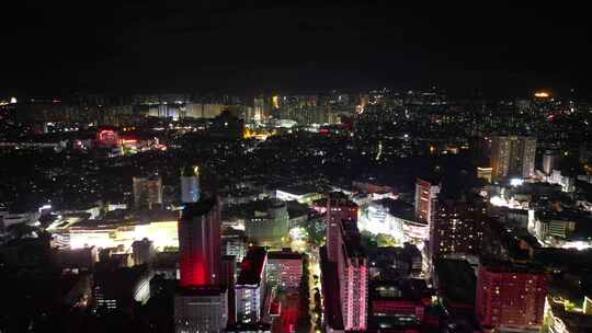 广西玉林夜景玉林城市建设航拍