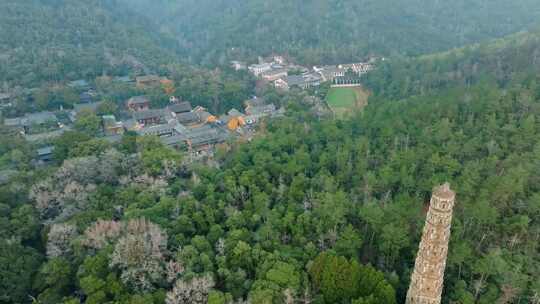 浙江台州国清寺天台山寺庙航拍