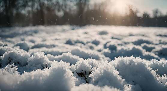 冬天雪地特写雪天风景下雪风光唯美冬季雪景