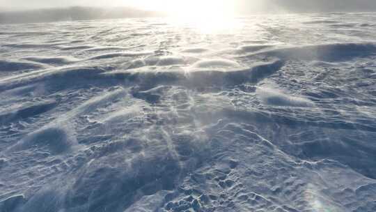 冬天呼伦贝尔自然风光雪景寒风暖阳