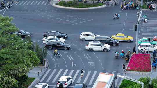 广州天河_道路车流_延时摄影_十字路口车流