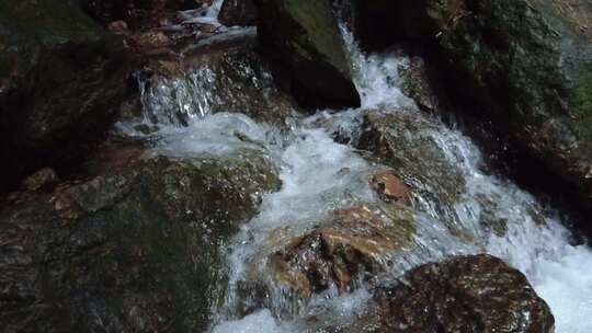 山间溪流瀑布流水自然风光实拍