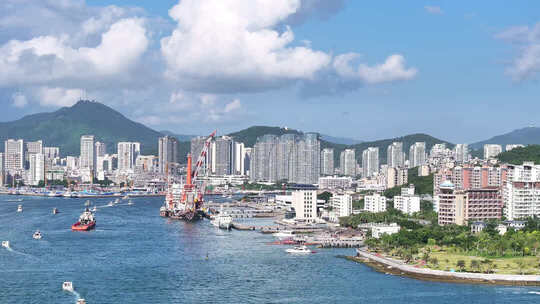 航拍海南三亚湾