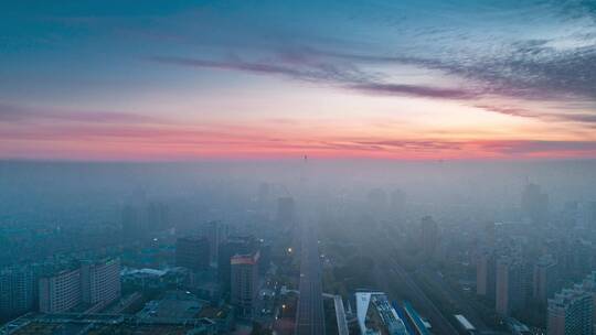 上海绝美平流雾航拍大场景