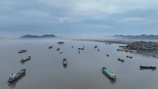 浙江台州海港村庄航拍