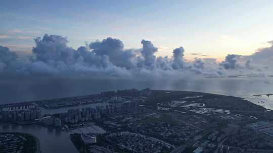 航拍海口日出风光