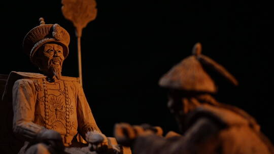泥塑 清代大臣奏请皇上 创意拍摄