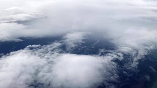 中国民航客机天空俯拍大地视角