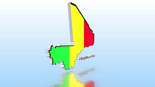 马里国旗地图