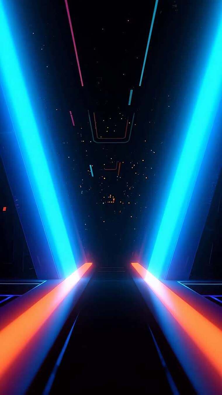 科幻风格霓虹光线隧道