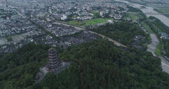 都江堰航拍风景旅游景区