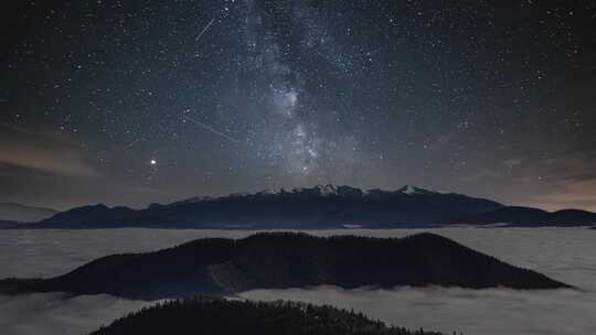 星空银河夜晚天文自然美景夜晚繁星