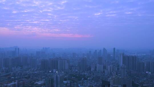 广州天空夕阳晚霞航拍风光视频素材模板下载