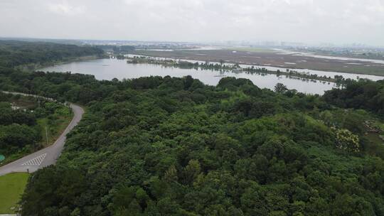 旅游景区湖南岳阳屈子文化园4A景区航拍