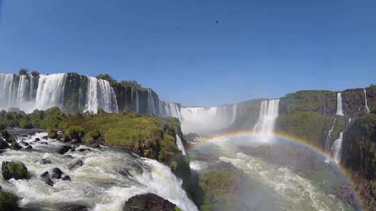 4k伊瓜苏瀑布和彩虹