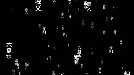 贵州省各城市文字冲屏视频带通道