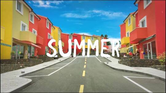 夏天欢快活力旅行团建图文展示视频AE模板