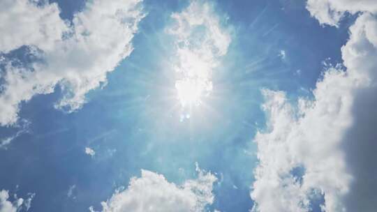 炙热的太阳直射烈日云遮日拨云见日视频素材模板下载