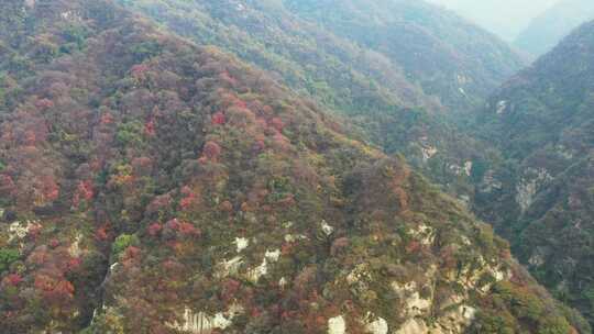 航拍秦岭秋天景色