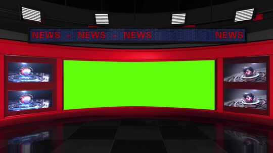 4K红色党建虚拟直播间新闻演播室动态背景视频素材模板下载