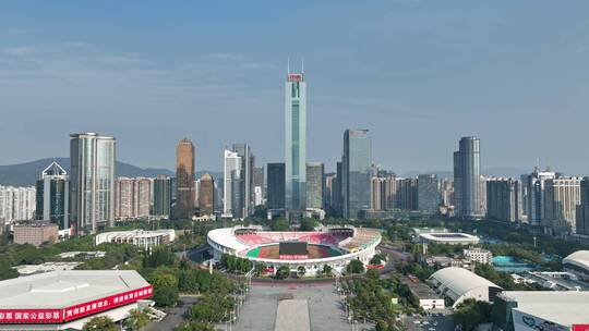 广州天河体育中心航拍视频素材模板下载