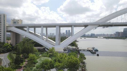 大桥桥墩钢结构4K航拍视频素材模板下载