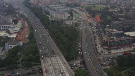 航拍深圳城市道路运输