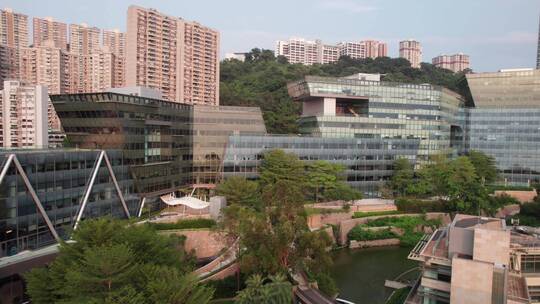 航拍中国香港数码港科研教学中心视频素材模板下载
