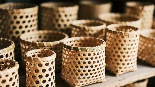 手工竹编工艺品素材