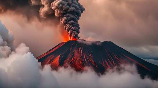 火山喷发壮丽景观