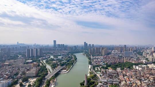 广东东莞城市大景航拍延时8K