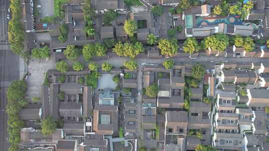 俯拍浙江绍兴鲁迅故居5A景区