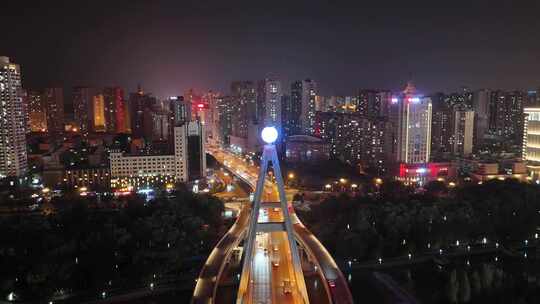 青海西宁夜景西宁中心广场西宁昆仑桥夜景