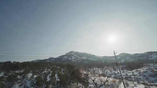 威海冬天雪景电视剧电影棚拍绿幕实拍素材8k