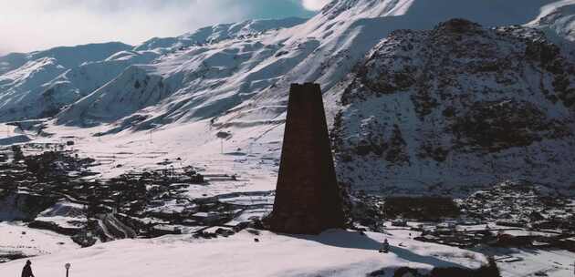 白雪覆盖的山区