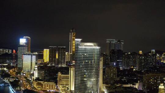 4K航拍厦门鹭江道灯光秀夜景