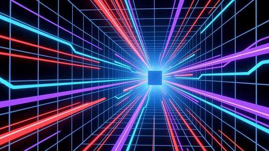 科技线条穿梭网格4K