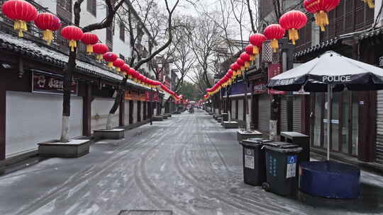 南京秦淮河夫子庙雪景