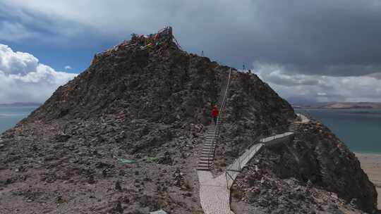 西藏阿里羌塘无人区扎日南木措高空航拍